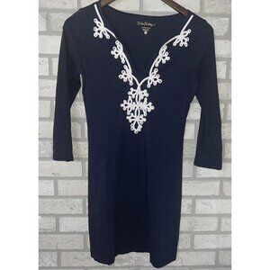 Lilly Pulitzer Pima Cotton Marina dress womens Small navy knit